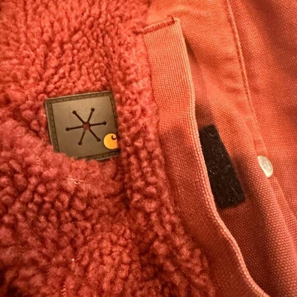 Carhartt Sandstone Berkley Sherpa Lined Canvas Hooded Barn Coat Size S (4/6) - Picture 7 of 12